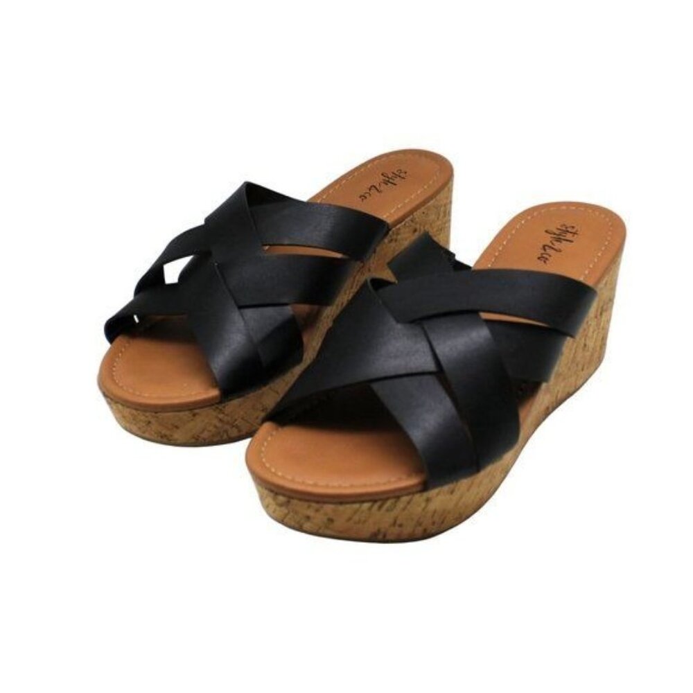 Style & Co. Black Wedge Sandals